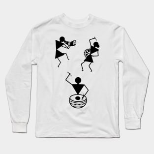 Warli Art musicians Long Sleeve T-Shirt